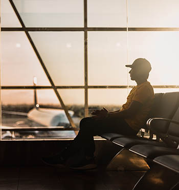 person waiting for a flight