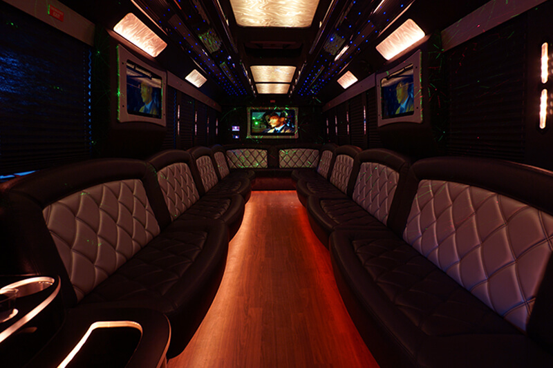 largest party bus interior