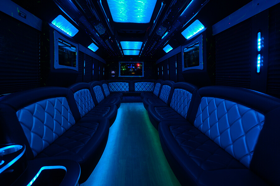 large limo bus interior