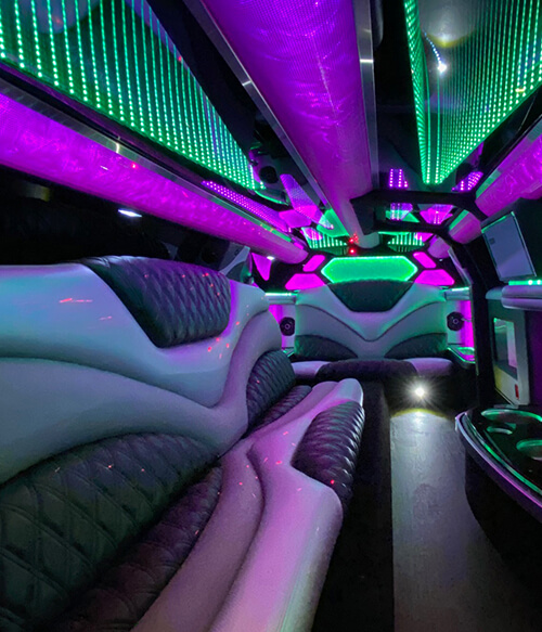 limo with disco lighting